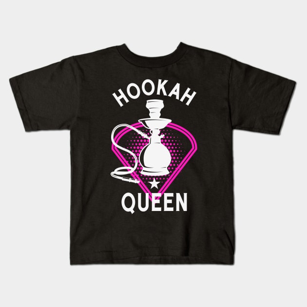 Hookah Queen Water Pipe Shisha Vaper Women Kids T-Shirt by Foxxy Merch